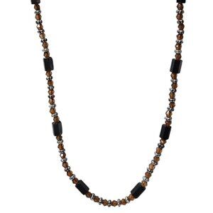 Elegant Retro Black Amber Color Beaded Necklace Fashion Jewelry Women